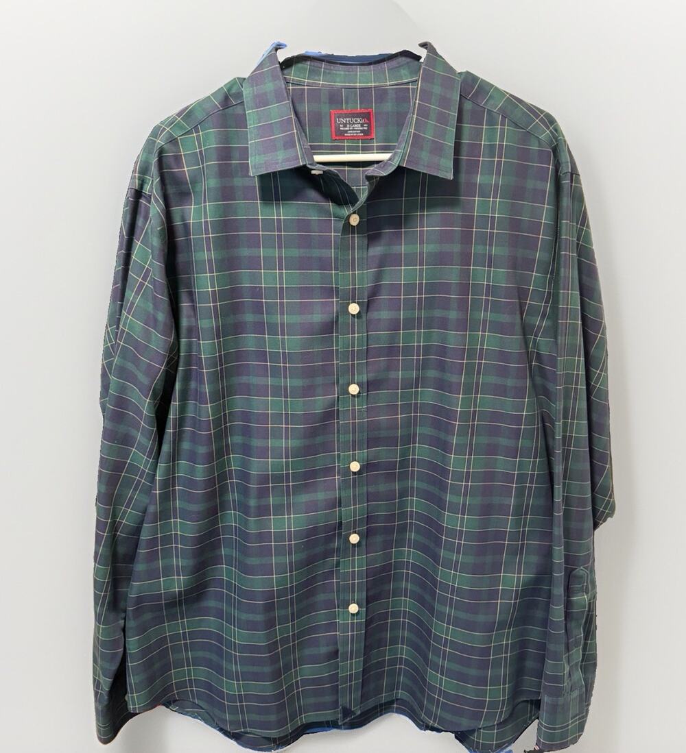 UNTUCKit Long Sleeve Button Up Plaid Shirt